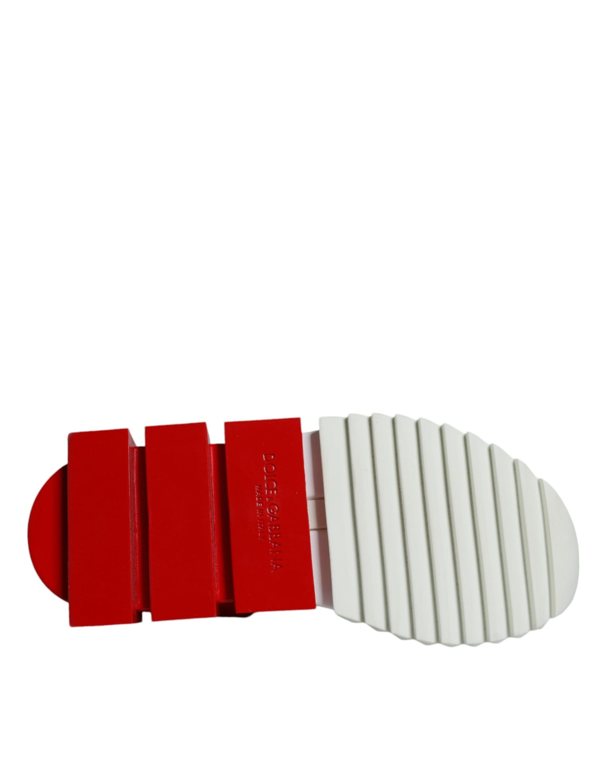 Dolce & Gabbana White Red Low Top Sorrento Men Sneakers Shoes by Dolce & Gabbana
