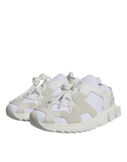 Dolce & Gabbana White Mesh Sorrento Trekking Sneakers Shoes by Dolce & Gabbana