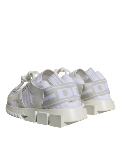 Dolce & Gabbana White Mesh Sorrento Trekking Sneakers Shoes by Dolce & Gabbana