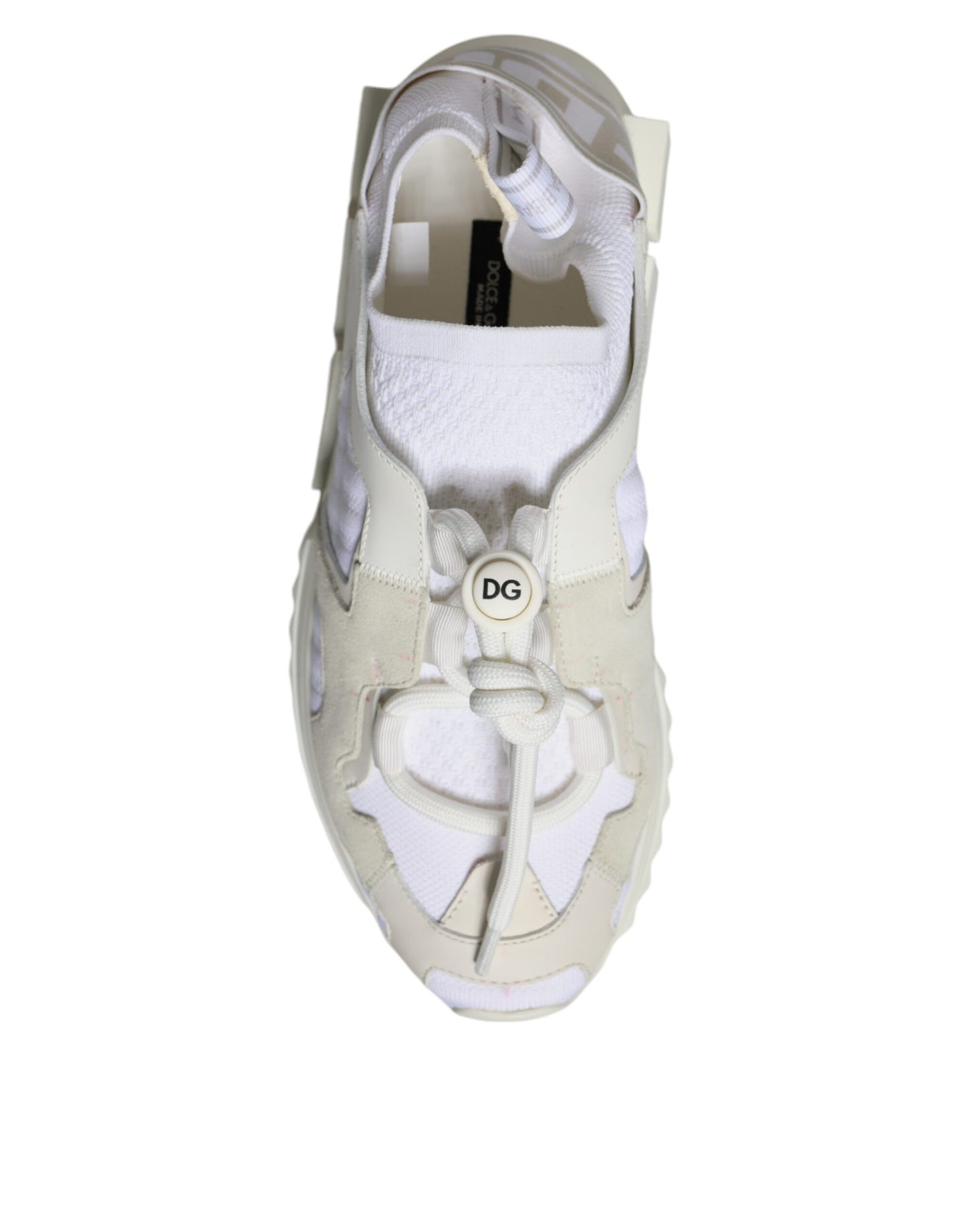 Dolce & Gabbana White Mesh Sorrento Trekking Sneakers Shoes by Dolce & Gabbana