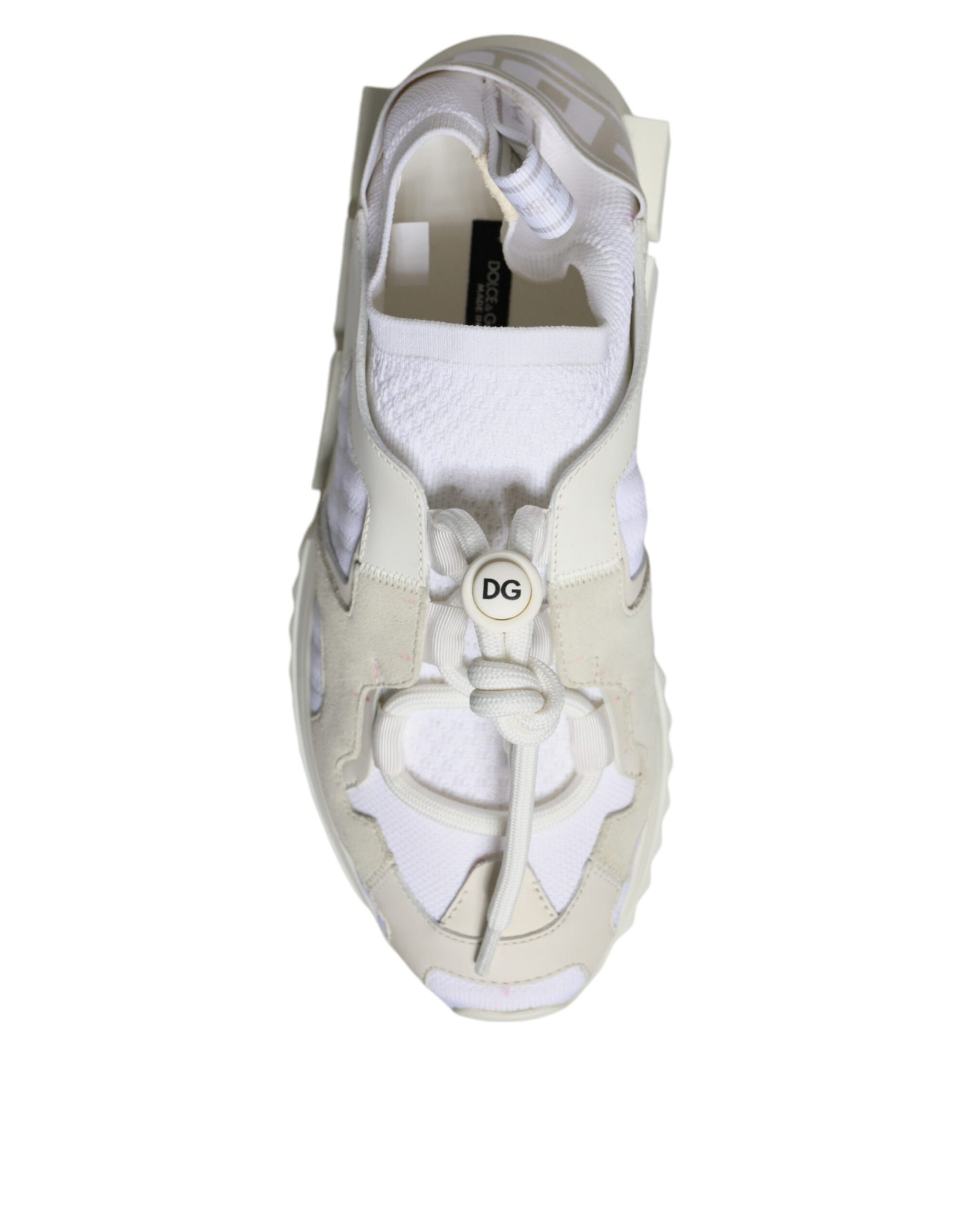 Dolce & Gabbana White Mesh Sorrento Trekking Sneakers Shoes by Dolce & Gabbana