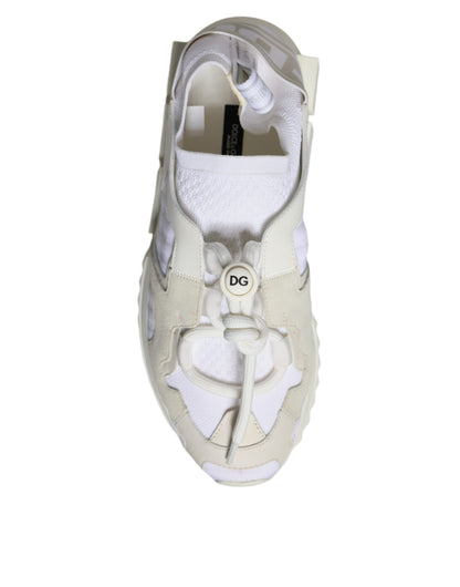 Dolce & Gabbana White Mesh Sorrento Trekking Sneakers Shoes by Dolce & Gabbana