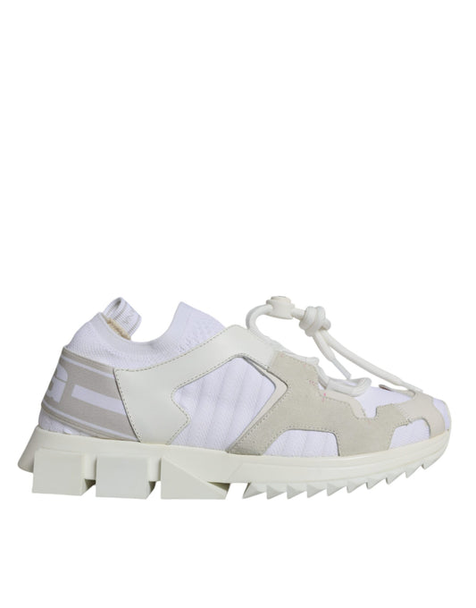 Dolce & Gabbana White Mesh Sorrento Trekking Sneakers Shoes by Dolce & Gabbana