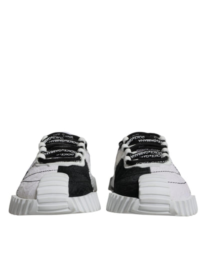Dolce & Gabbana White Black Low Top NS1 Sneakers Shoes by Dolce & Gabbana