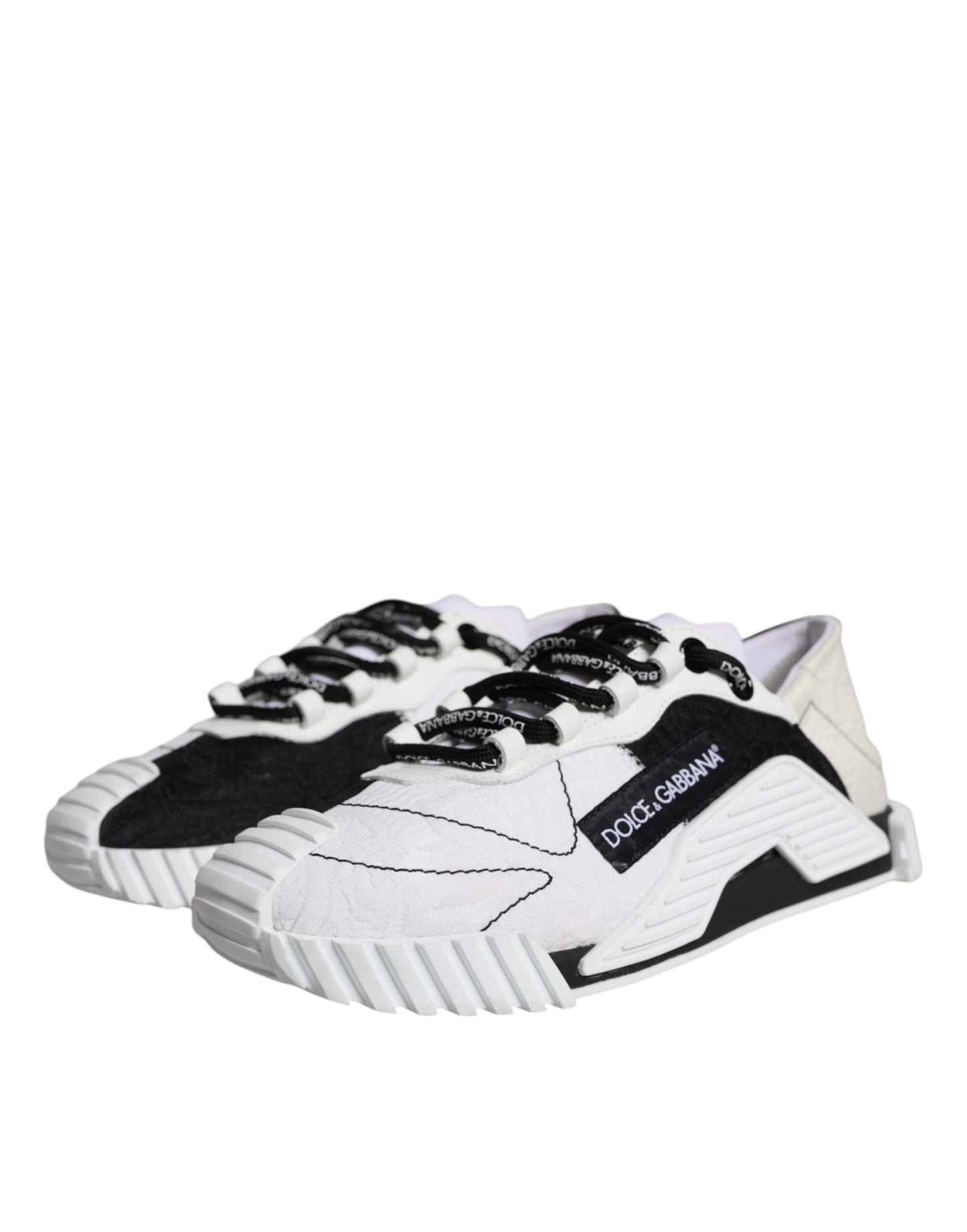 Dolce & Gabbana White Black Low Top NS1 Sneakers Shoes by Dolce & Gabbana