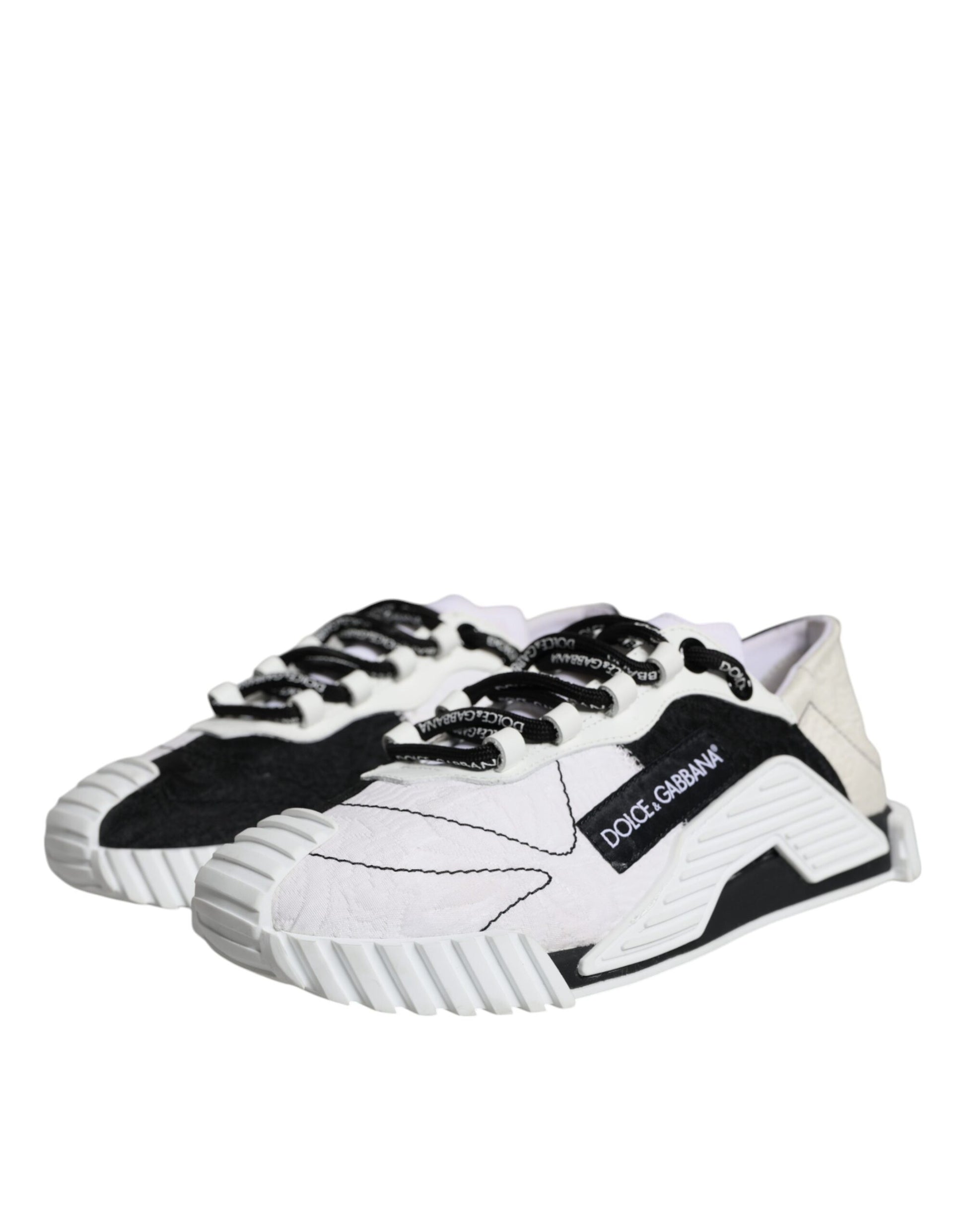 Dolce & Gabbana White Black Low Top NS1 Sneakers Shoes by Dolce & Gabbana