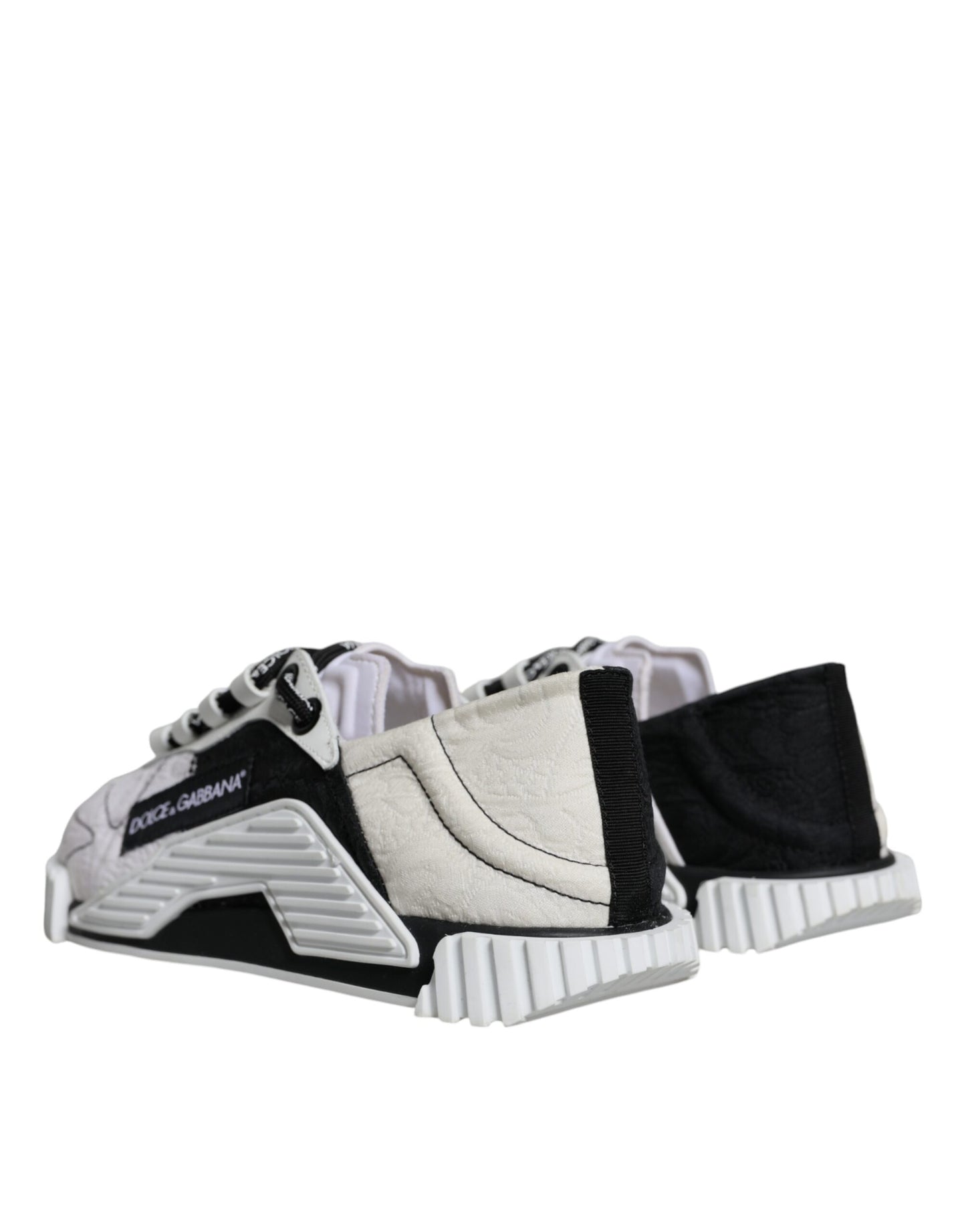 Dolce & Gabbana White Black Low Top NS1 Sneakers Shoes by Dolce & Gabbana