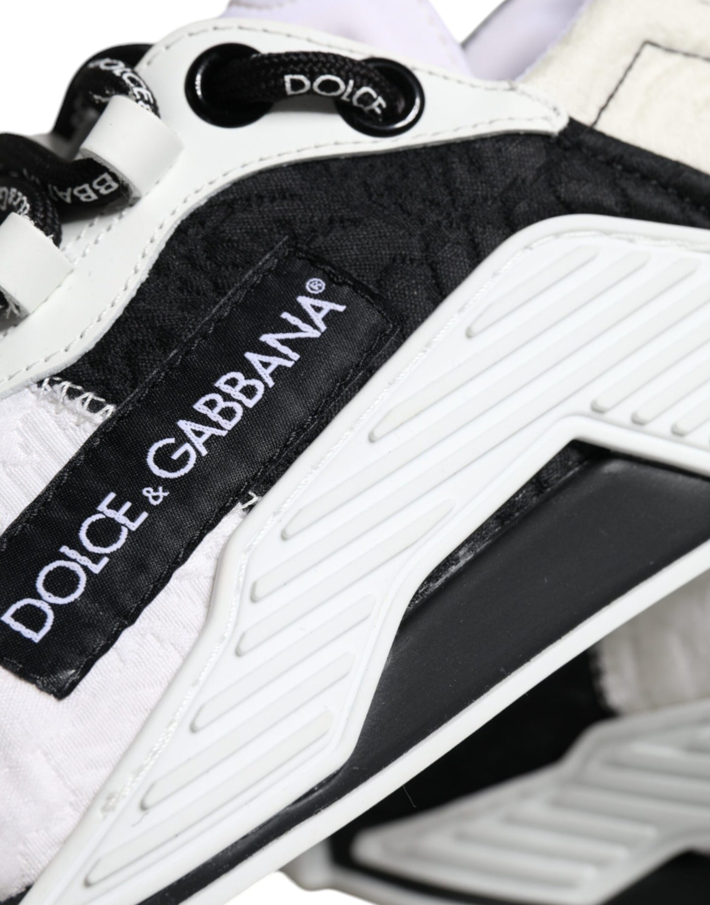 Dolce & Gabbana White Black Low Top NS1 Sneakers Shoes by Dolce & Gabbana