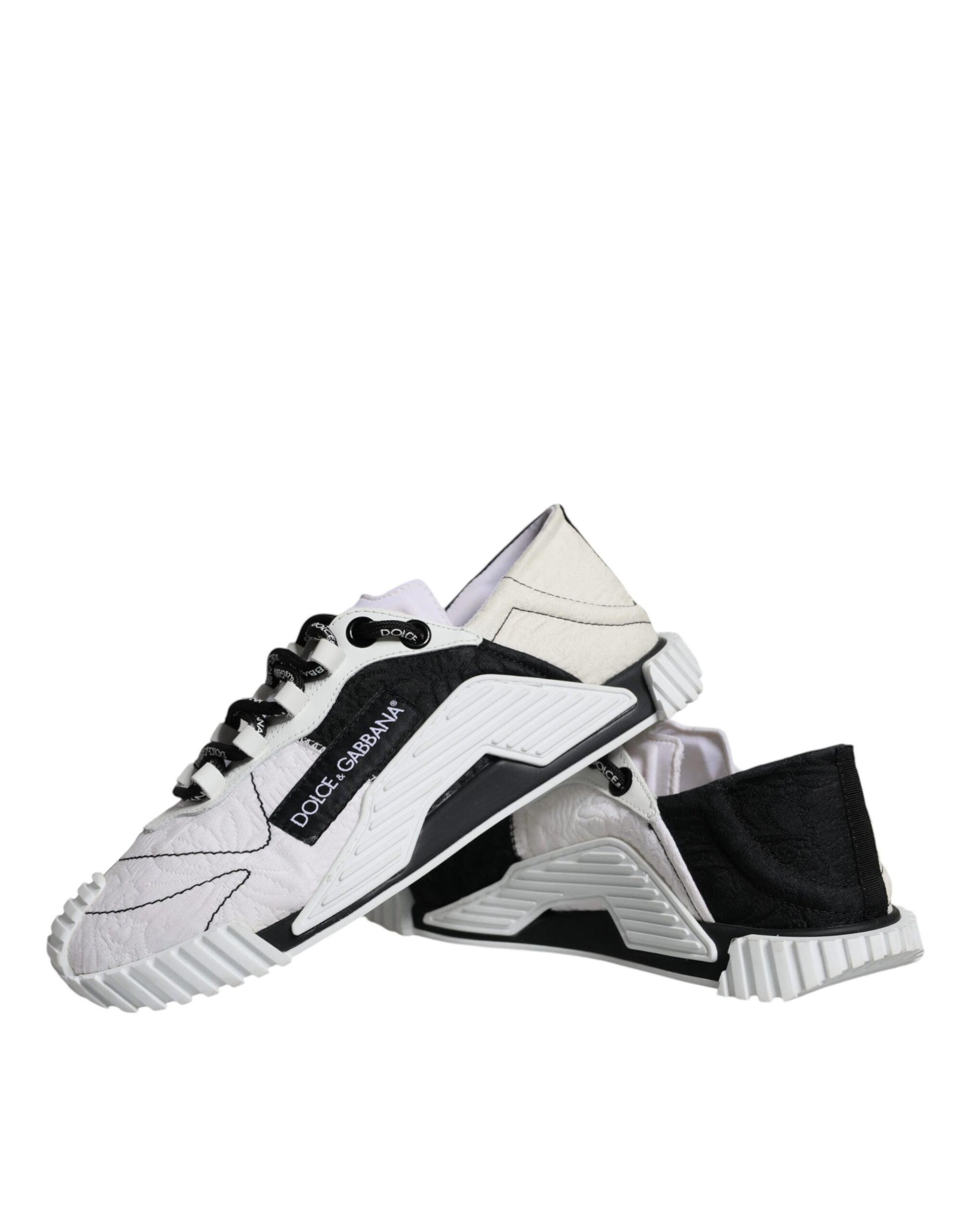 Dolce & Gabbana White Black Low Top NS1 Sneakers Shoes by Dolce & Gabbana