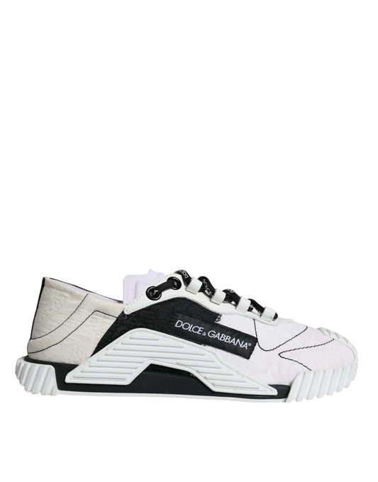 Dolce & Gabbana White Black Low Top NS1 Sneakers Shoes by Dolce & Gabbana