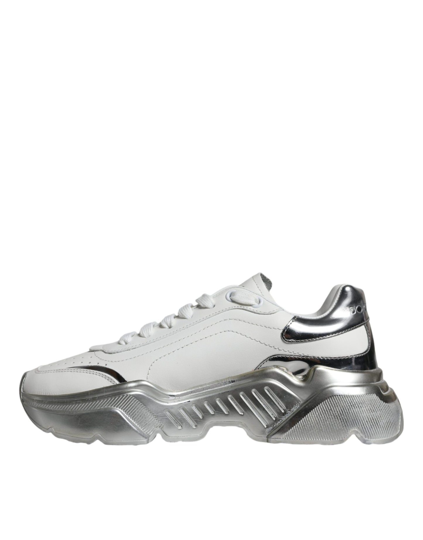 Dolce & Gabbana Silver White Daymaster Low Top Sneakers Shoes by Dolce & Gabbana