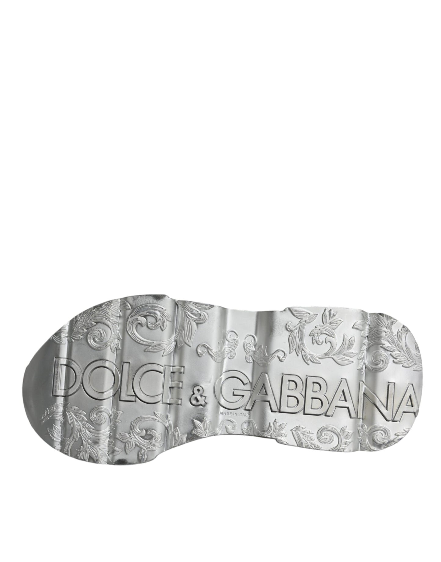 Dolce & Gabbana Silver White Daymaster Low Top Sneakers Shoes by Dolce & Gabbana