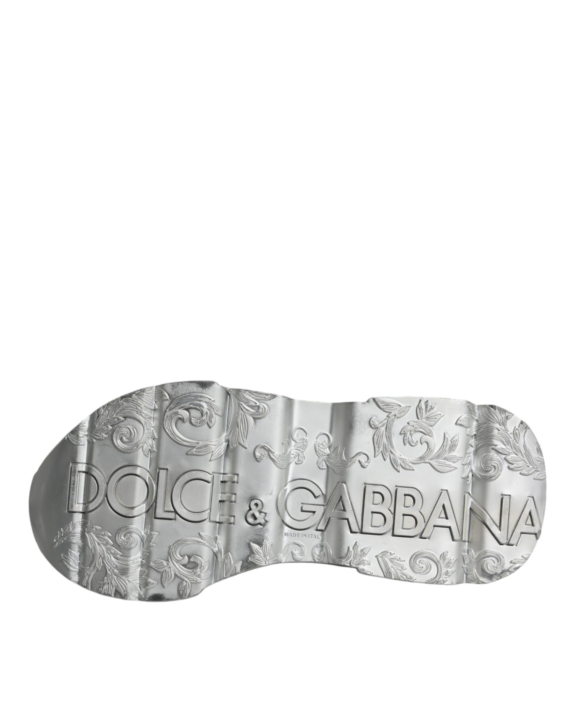 Dolce & Gabbana Silver White Daymaster Low Top Sneakers Shoes by Dolce & Gabbana