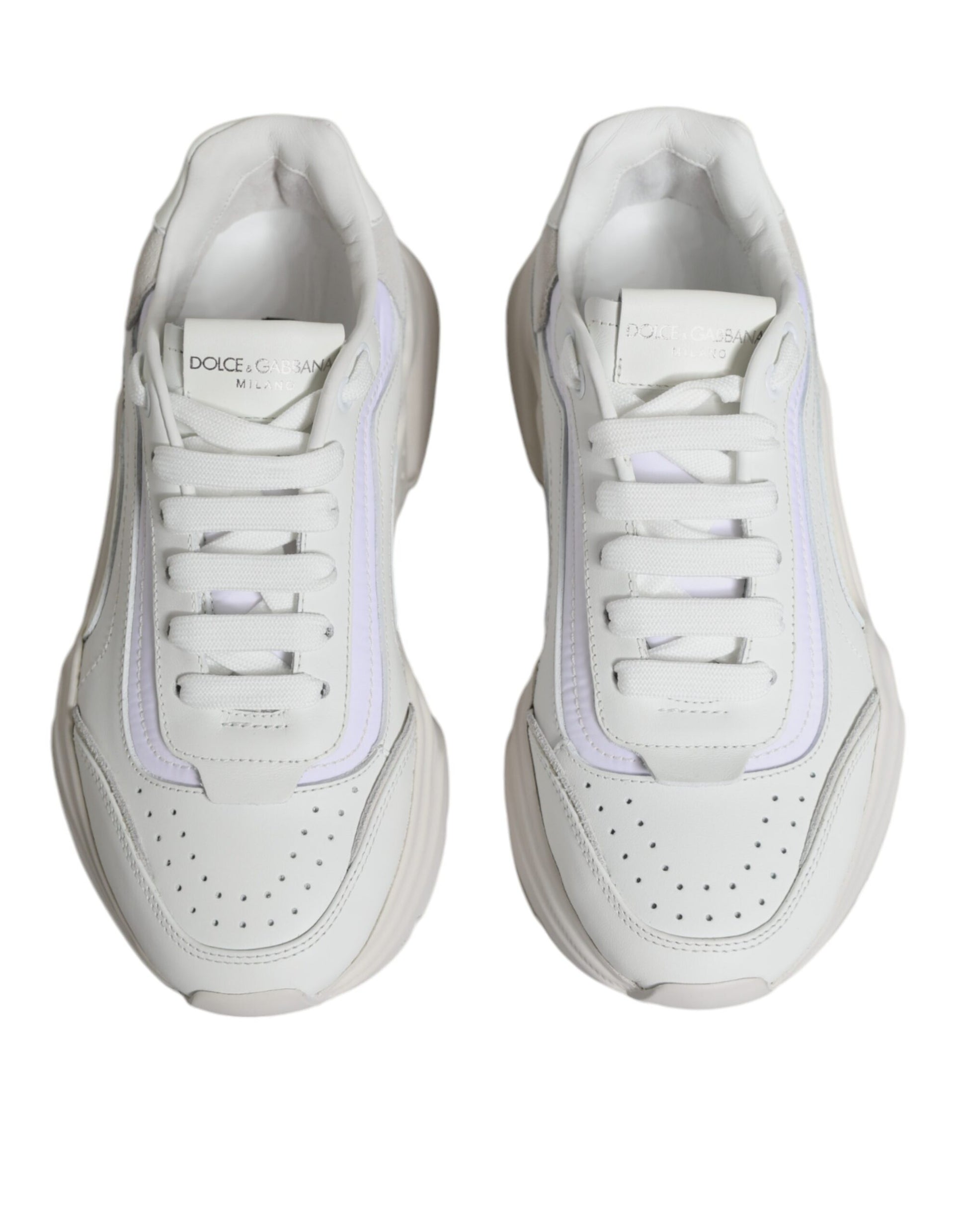 Dolce & Gabbana White Daymaster Low Top Sneakers Shoes by Dolce & Gabbana