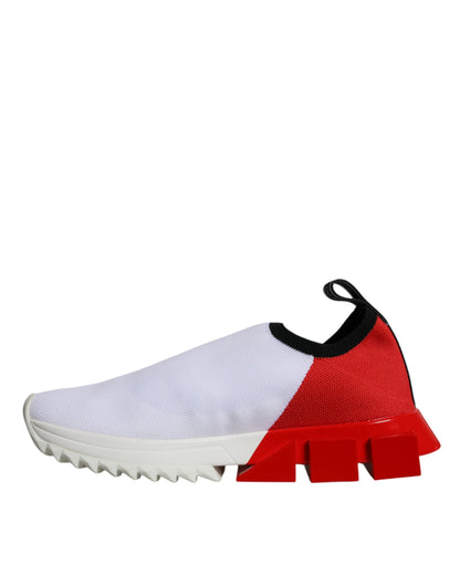 Dolce & Gabbana White Red Low Top Sorrento Men Sneakers Shoes by Dolce & Gabbana
