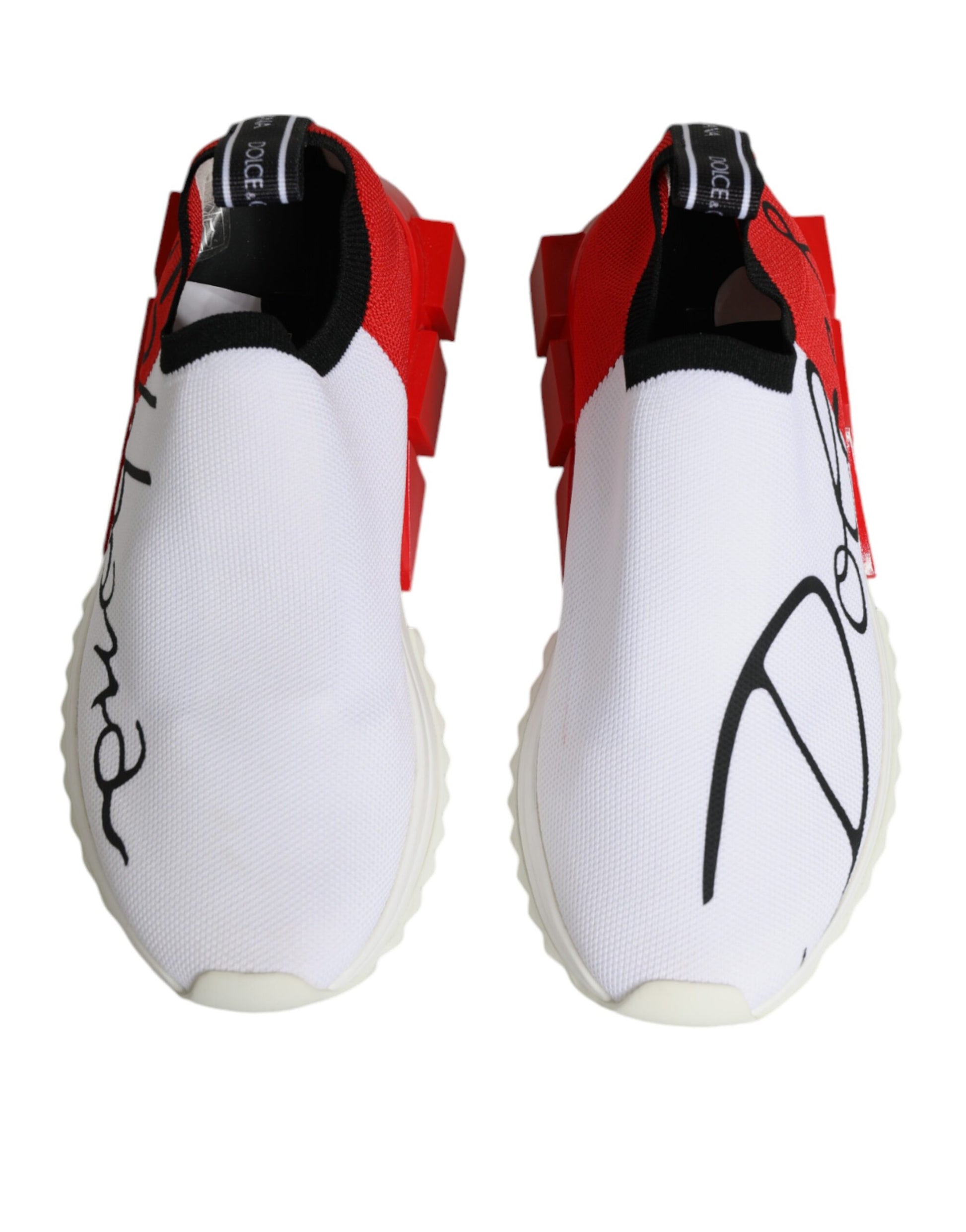 Dolce & Gabbana White Red Low Top Sorrento Men Sneakers Shoes by Dolce & Gabbana
