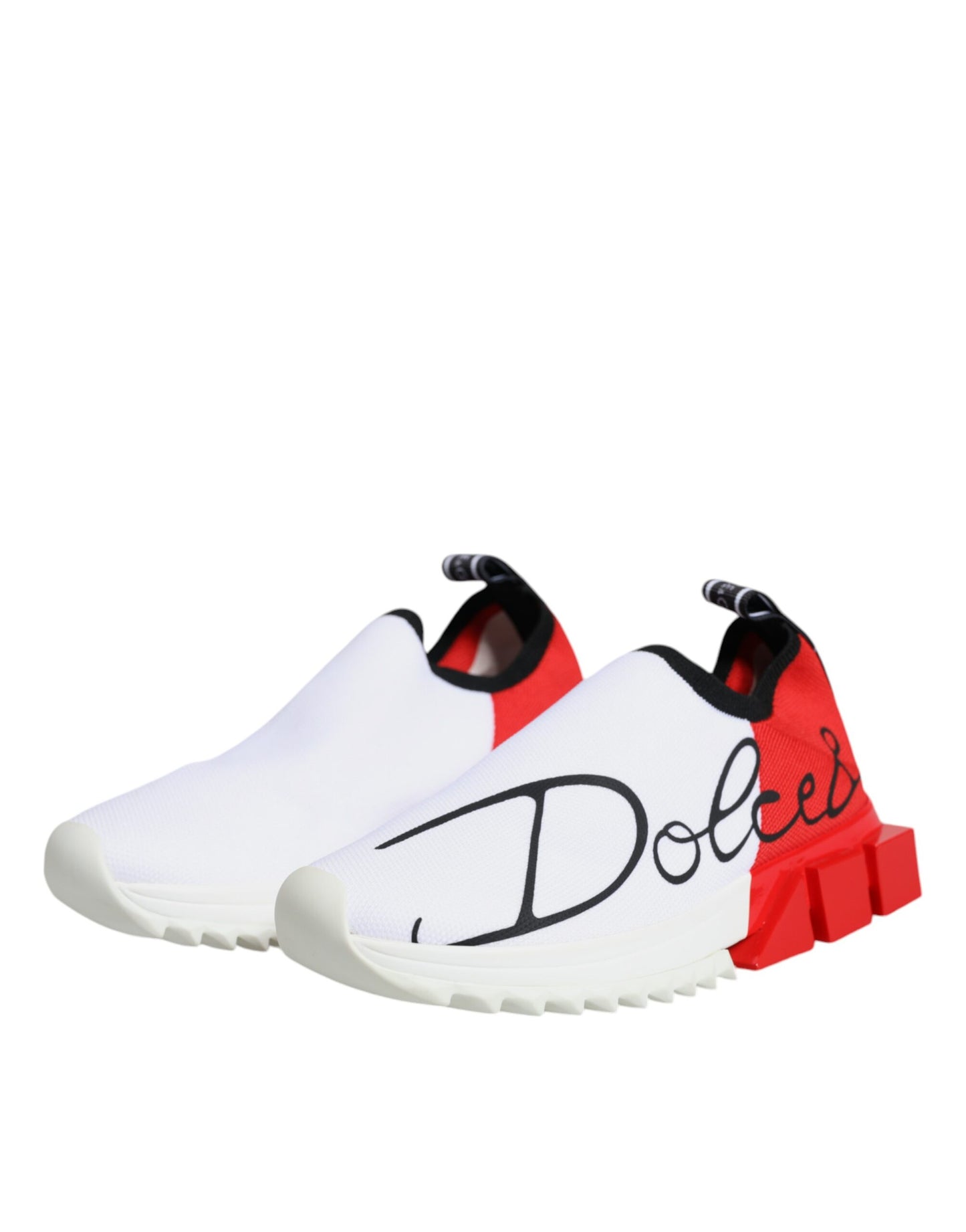 Dolce & Gabbana White Red Low Top Sorrento Men Sneakers Shoes by Dolce & Gabbana