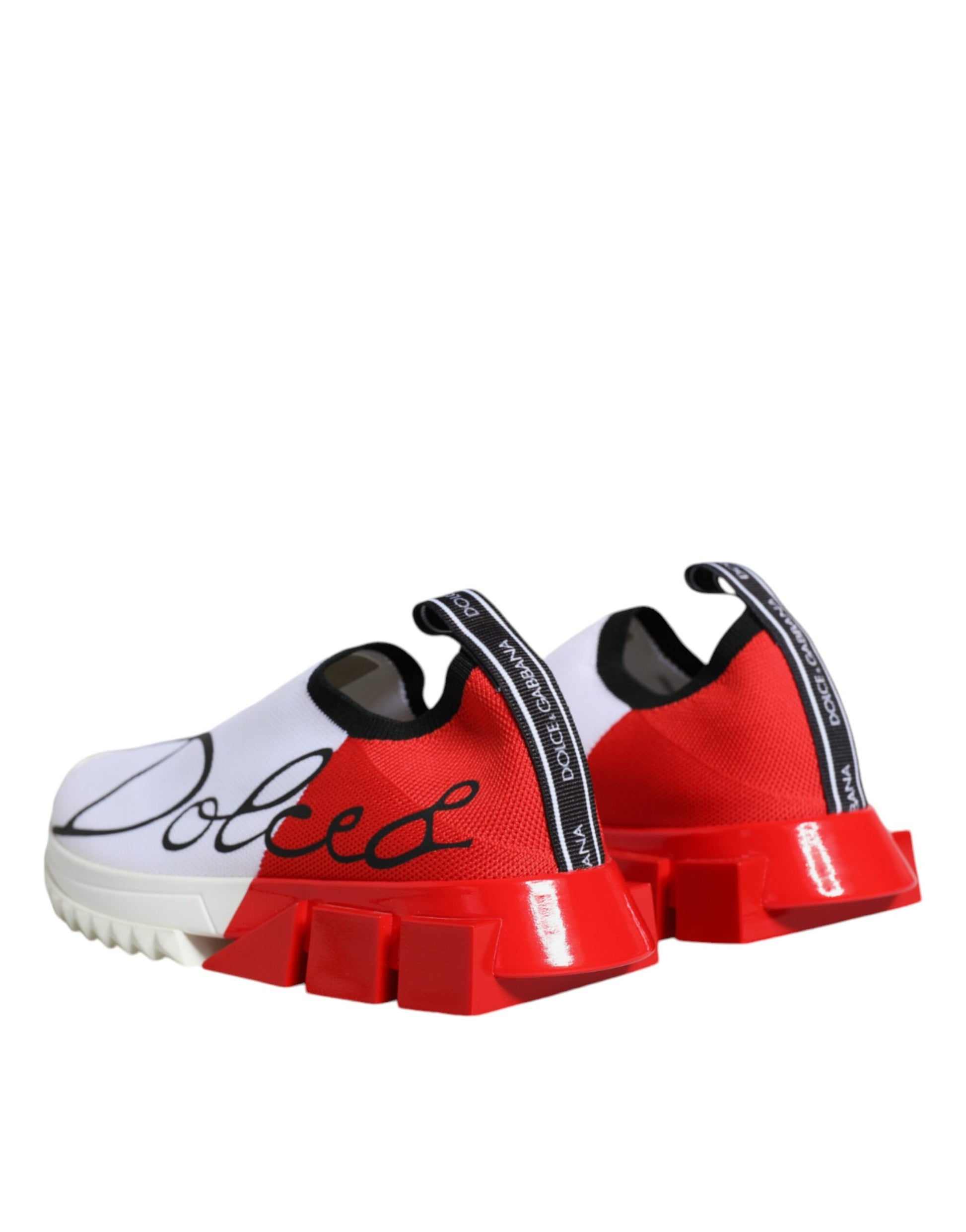 Dolce & Gabbana White Red Low Top Sorrento Men Sneakers Shoes by Dolce & Gabbana