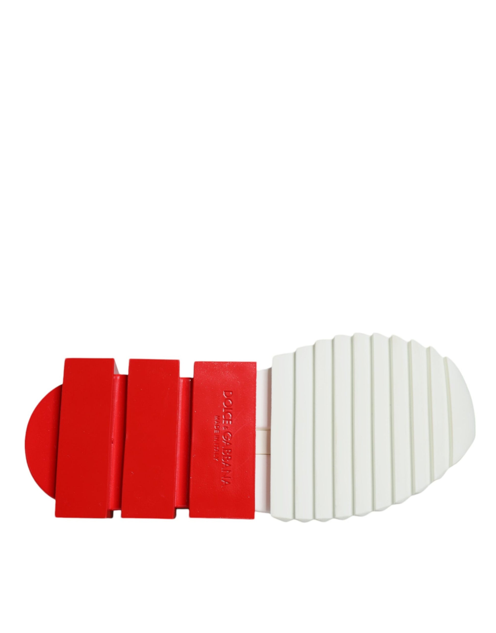 Dolce & Gabbana White Red Low Top Sorrento Men Sneakers Shoes by Dolce & Gabbana
