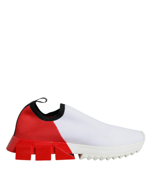 Dolce & Gabbana White Red Low Top Sorrento Men Sneakers Shoes by Dolce & Gabbana