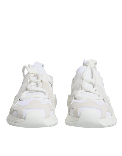Dolce & Gabbana White Mesh Sorrento Trekking Sneakers Shoes by Dolce & Gabbana