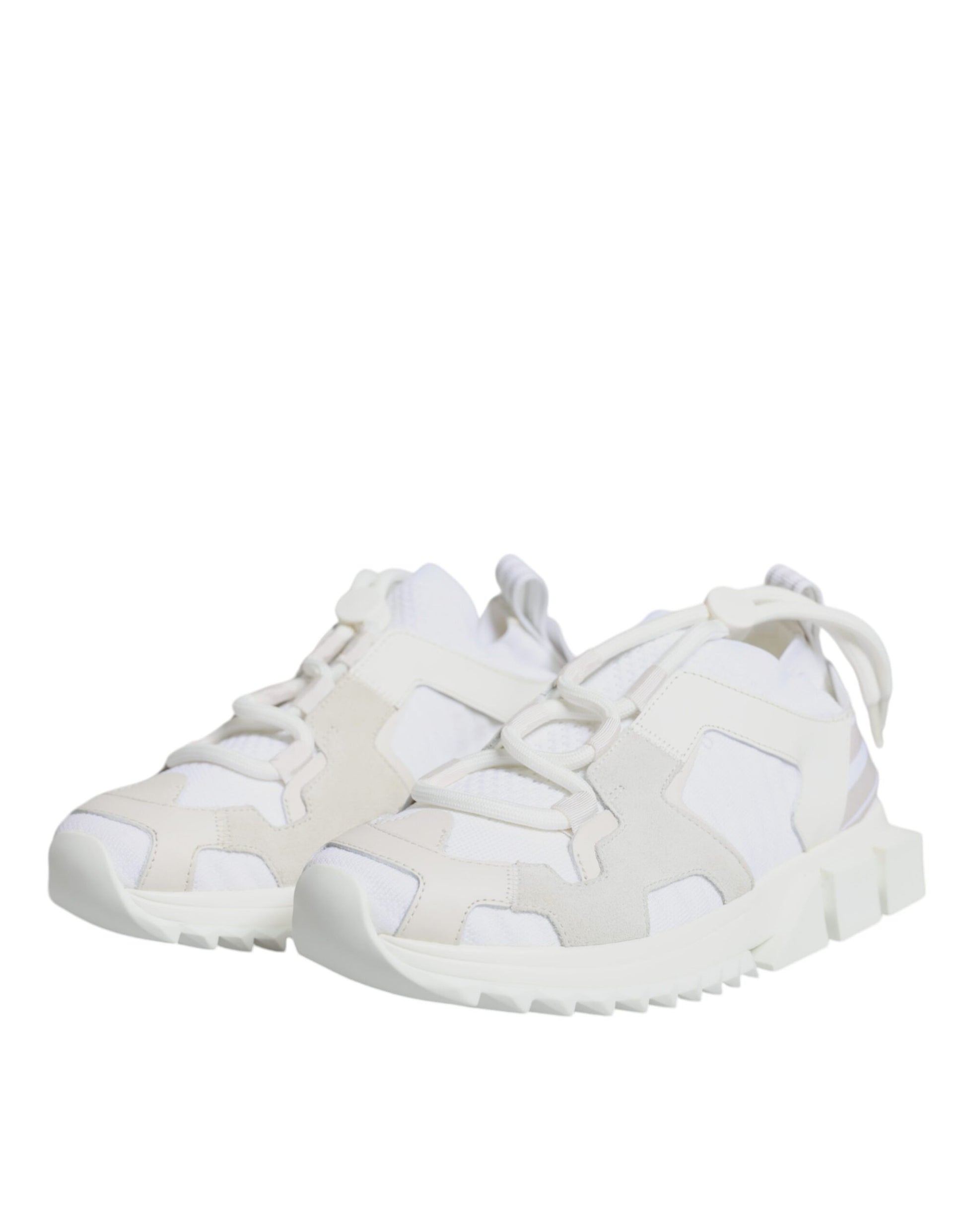 Dolce & Gabbana White Mesh Sorrento Trekking Sneakers Shoes by Dolce & Gabbana