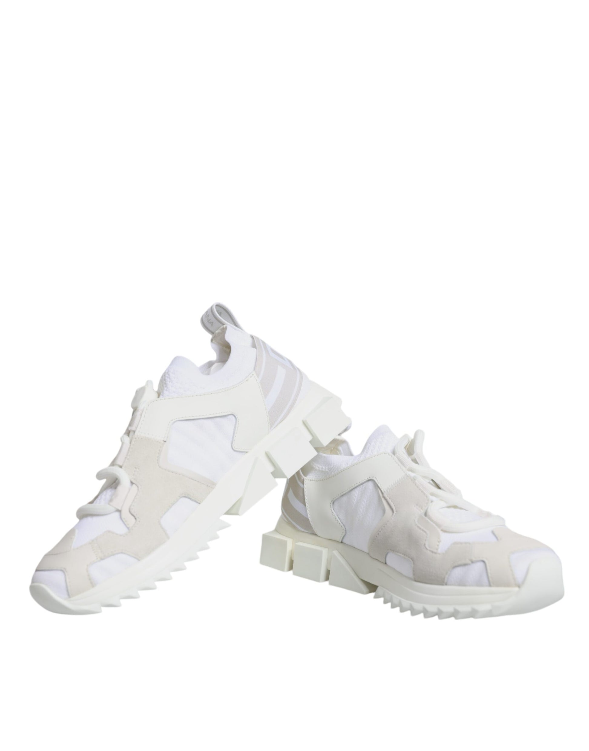 Dolce & Gabbana White Mesh Sorrento Trekking Sneakers Shoes by Dolce & Gabbana