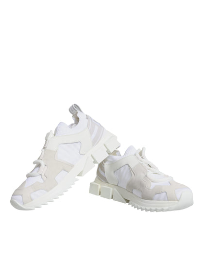 Dolce & Gabbana White Mesh Sorrento Trekking Sneakers Shoes by Dolce & Gabbana