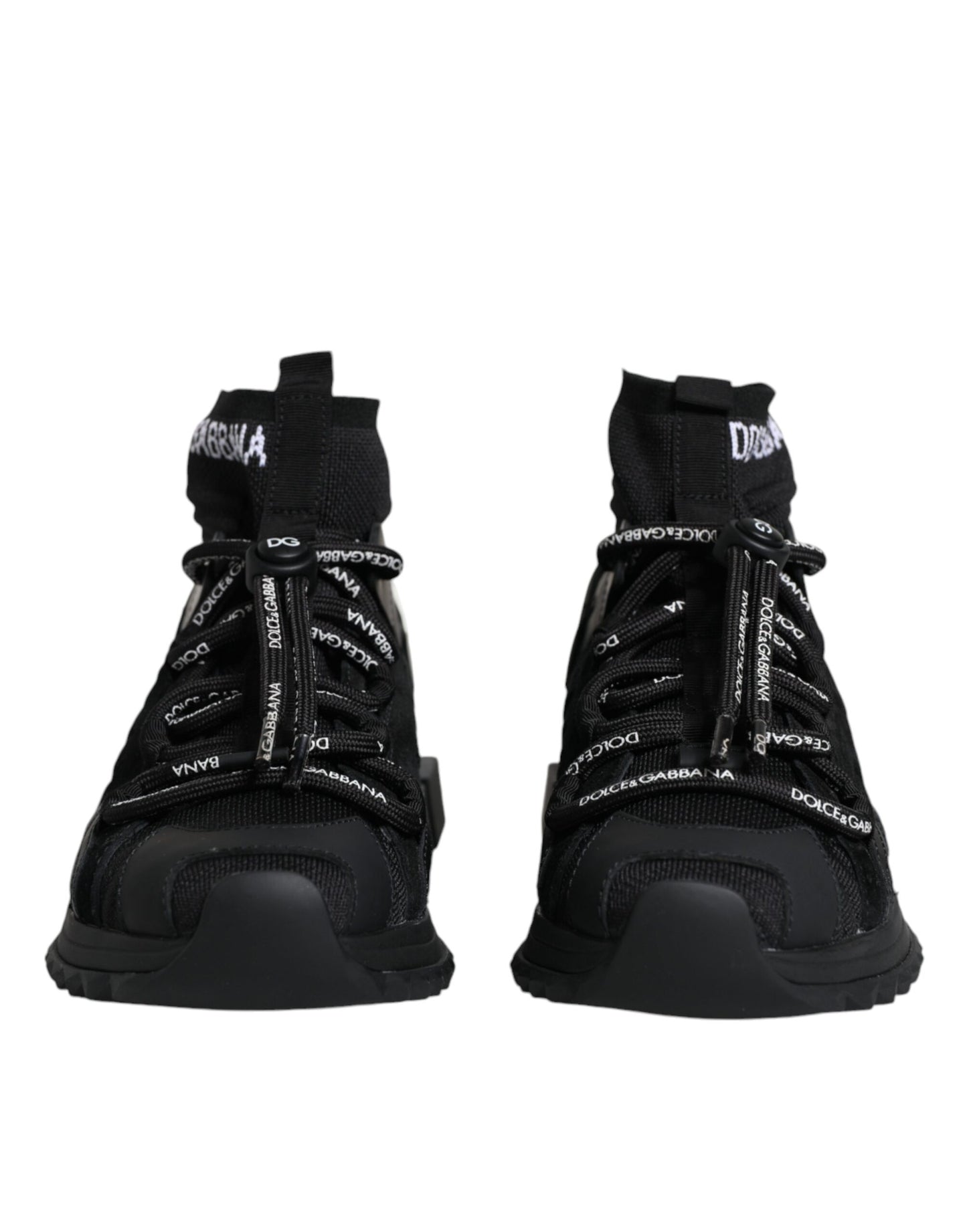 Dolce & Gabbana Black Sorrento Socks Logo Sneakers Shoes by Dolce & Gabbana