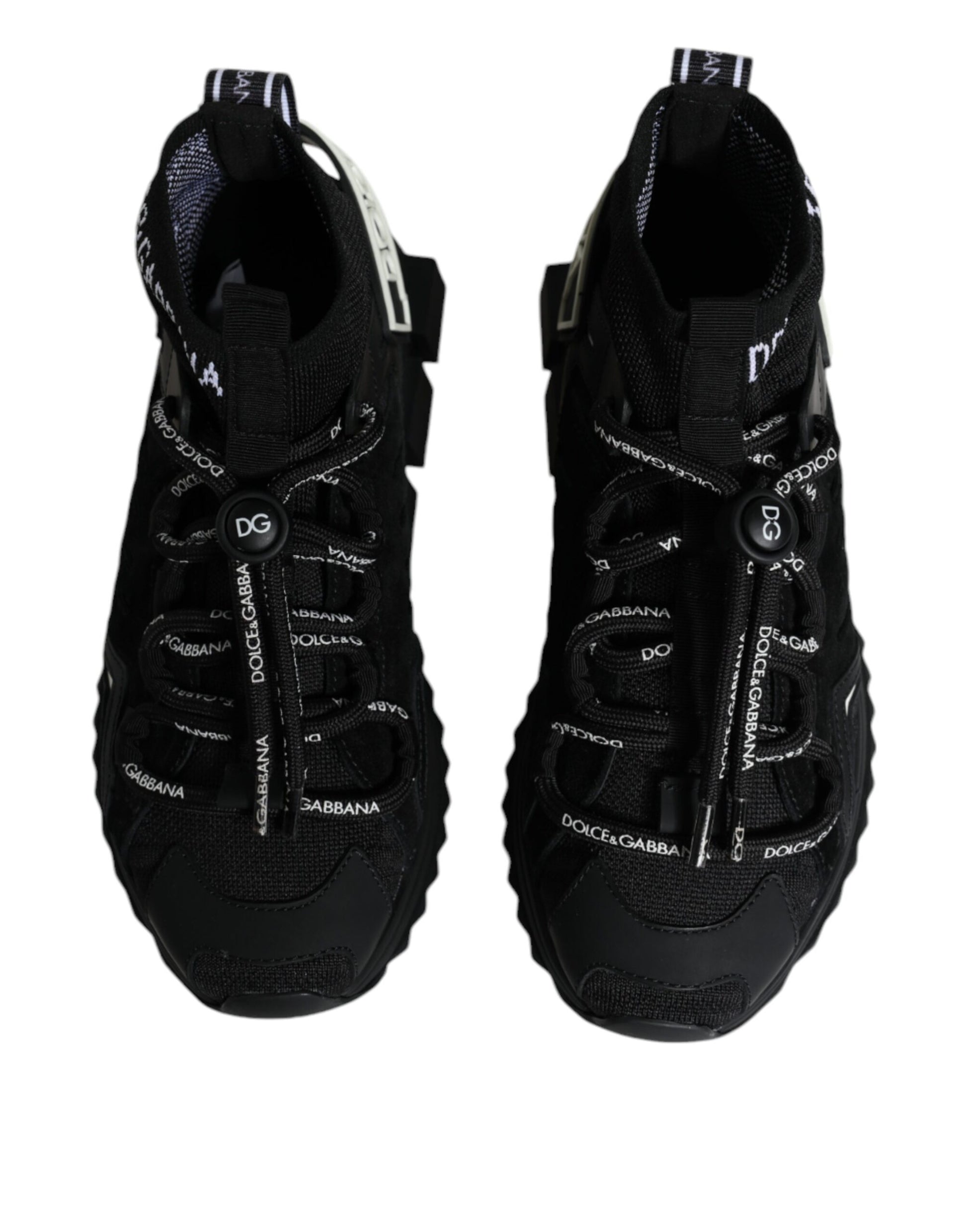 Dolce & Gabbana Black Sorrento Socks Logo Sneakers Shoes by Dolce & Gabbana