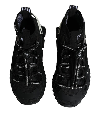 Dolce & Gabbana Black Sorrento Socks Logo Sneakers Shoes by Dolce & Gabbana