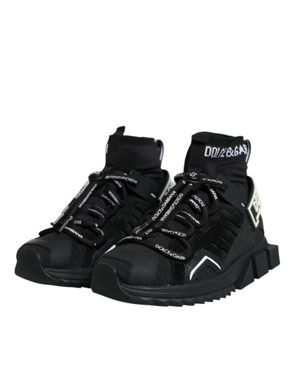 Dolce & Gabbana Black Sorrento Socks Logo Sneakers Shoes by Dolce & Gabbana