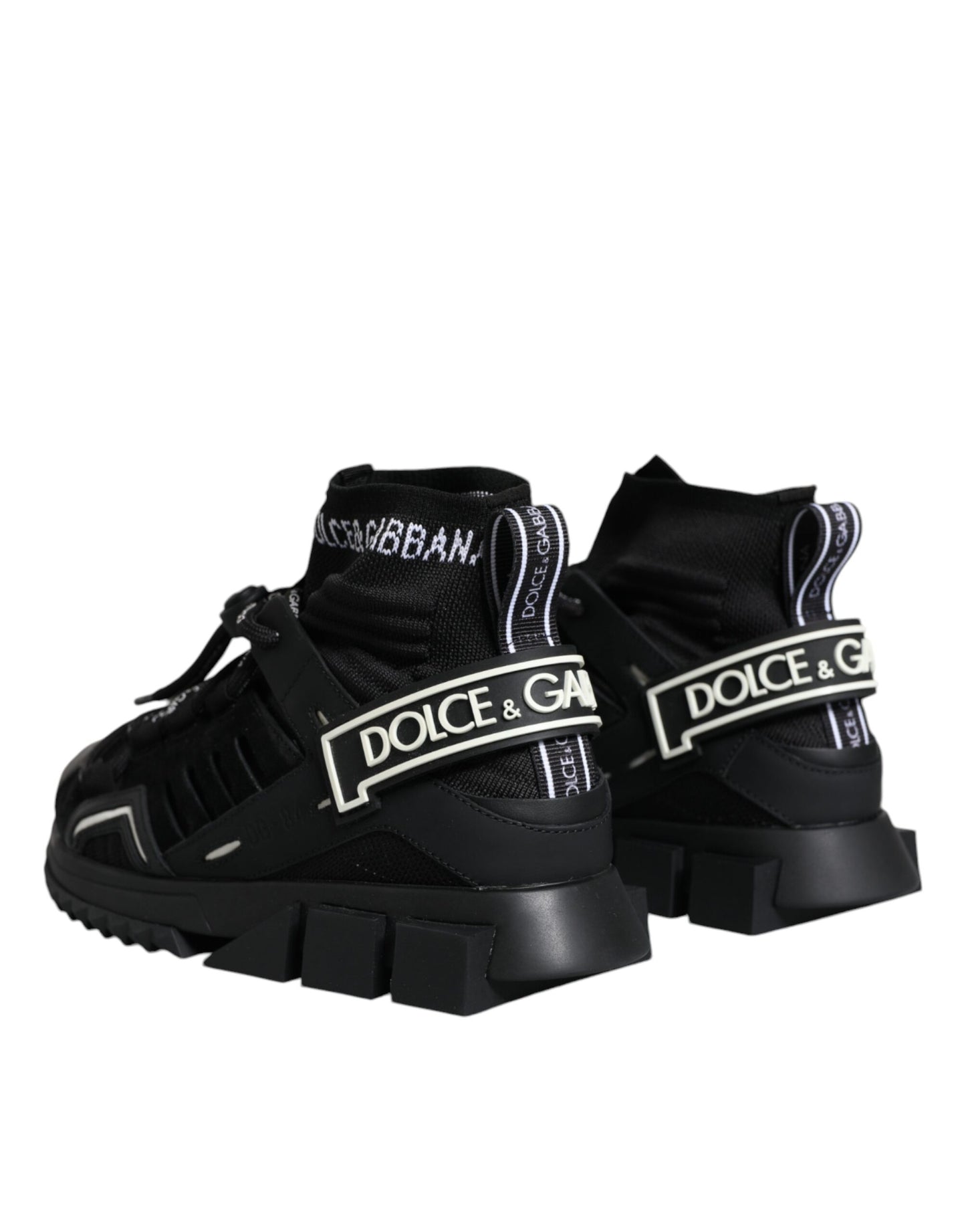 Dolce & Gabbana Black Sorrento Socks Logo Sneakers Shoes by Dolce & Gabbana