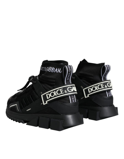 Dolce & Gabbana Black Sorrento Socks Logo Sneakers Shoes by Dolce & Gabbana