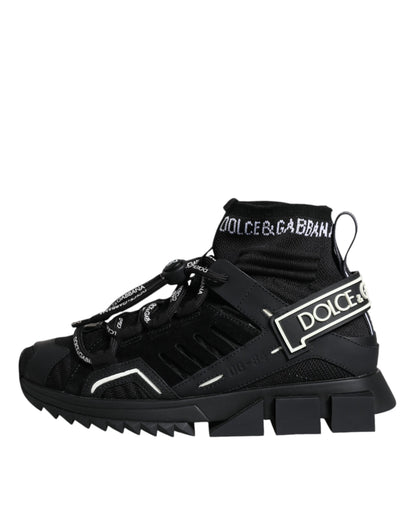 Dolce & Gabbana Black Sorrento Socks Logo Sneakers Shoes by Dolce & Gabbana