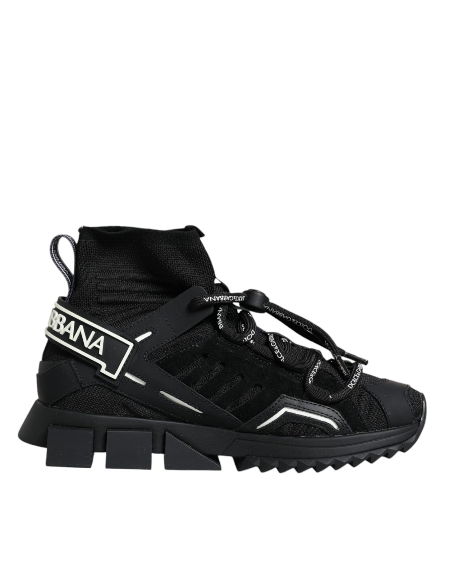 Dolce & Gabbana Black Sorrento Socks Logo Sneakers Shoes by Dolce & Gabbana