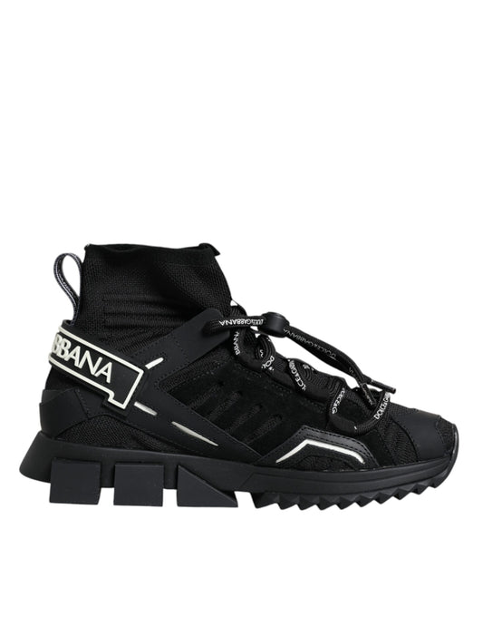 Dolce & Gabbana Black Sorrento Socks Logo Sneakers Shoes by Dolce & Gabbana
