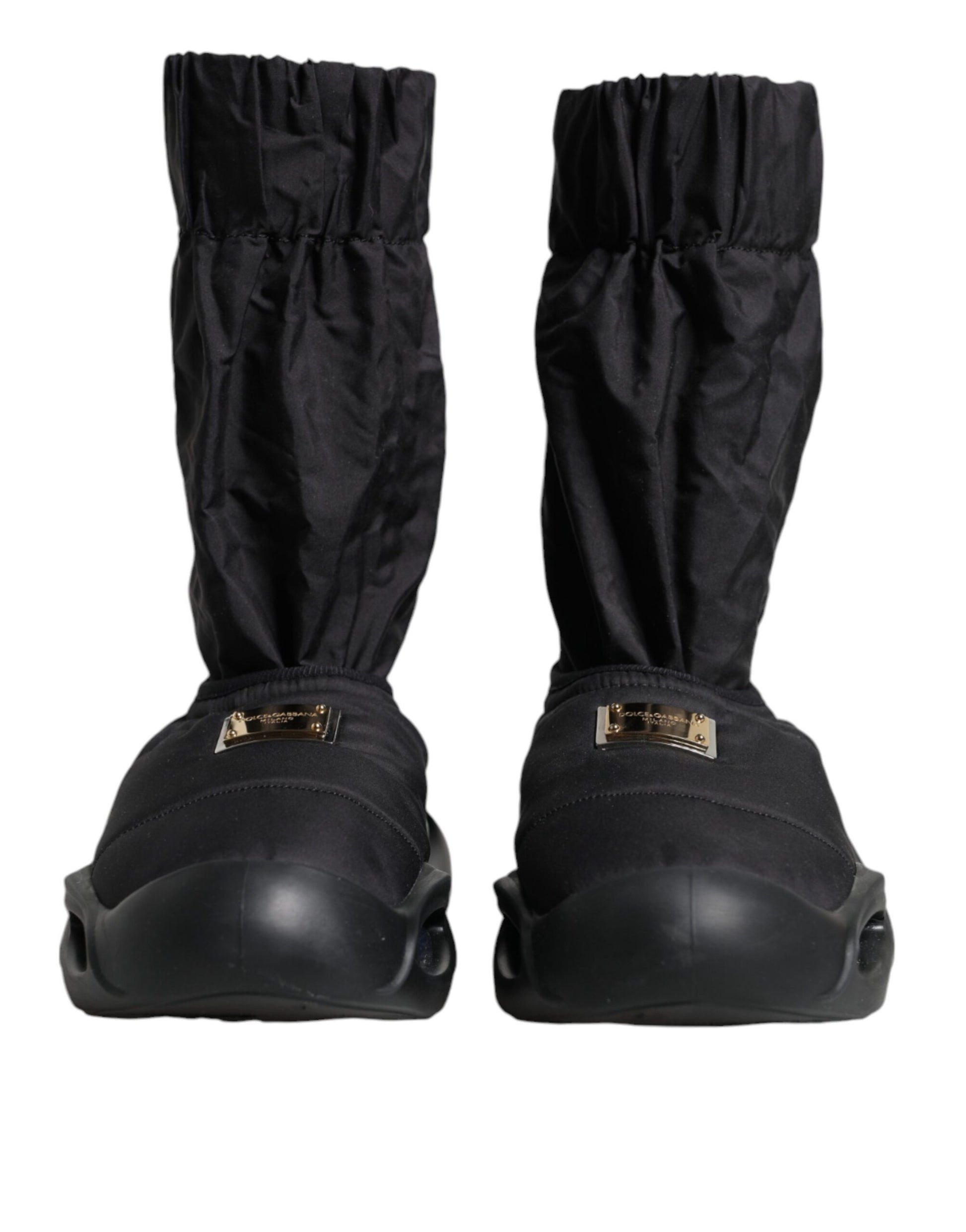 Dolce & Gabbana Black Slip On Wave Socks Sneakers Shoes by Dolce & Gabbana