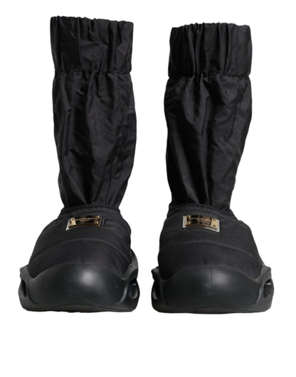 Dolce & Gabbana Black Slip On Wave Socks Sneakers Shoes by Dolce & Gabbana