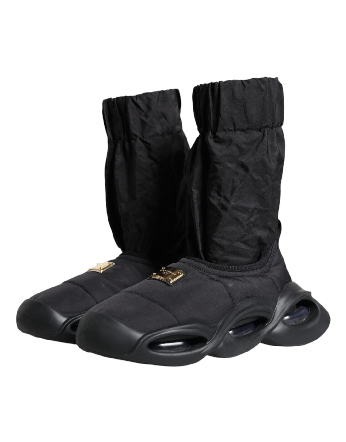 Dolce & Gabbana Black Slip On Wave Socks Sneakers Shoes by Dolce & Gabbana
