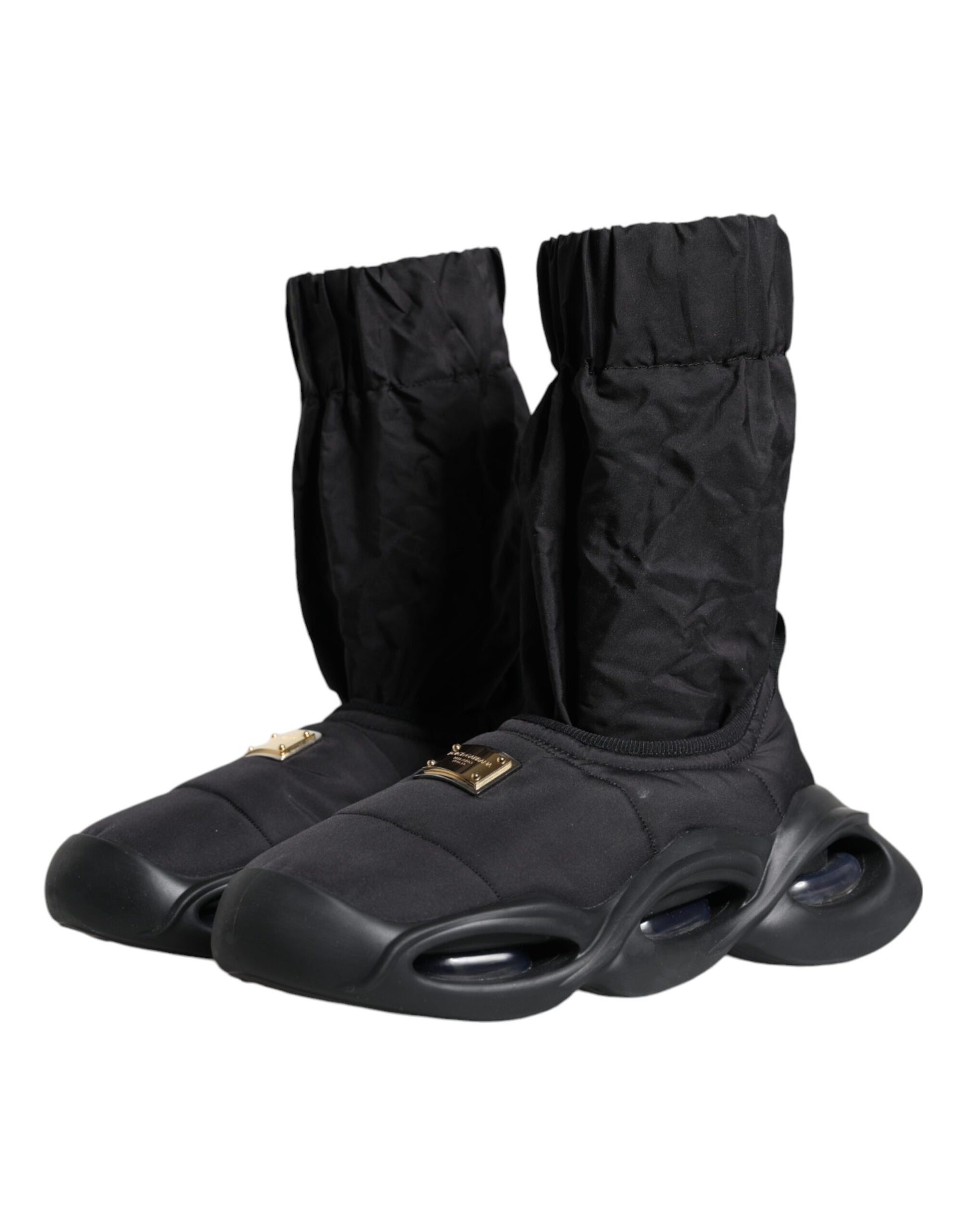 Dolce & Gabbana Black Slip On Wave Socks Sneakers Shoes by Dolce & Gabbana