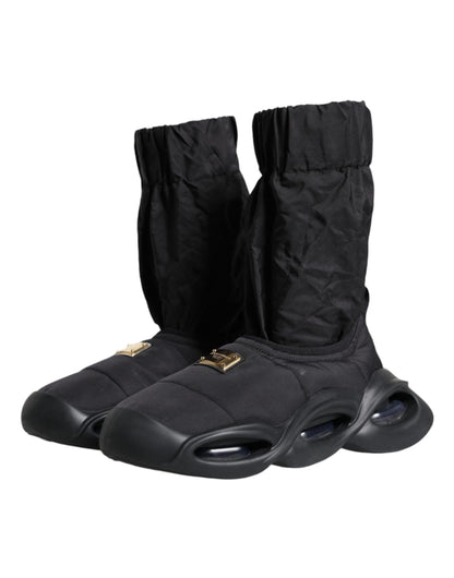 Dolce & Gabbana Black Slip On Wave Socks Sneakers Shoes by Dolce & Gabbana