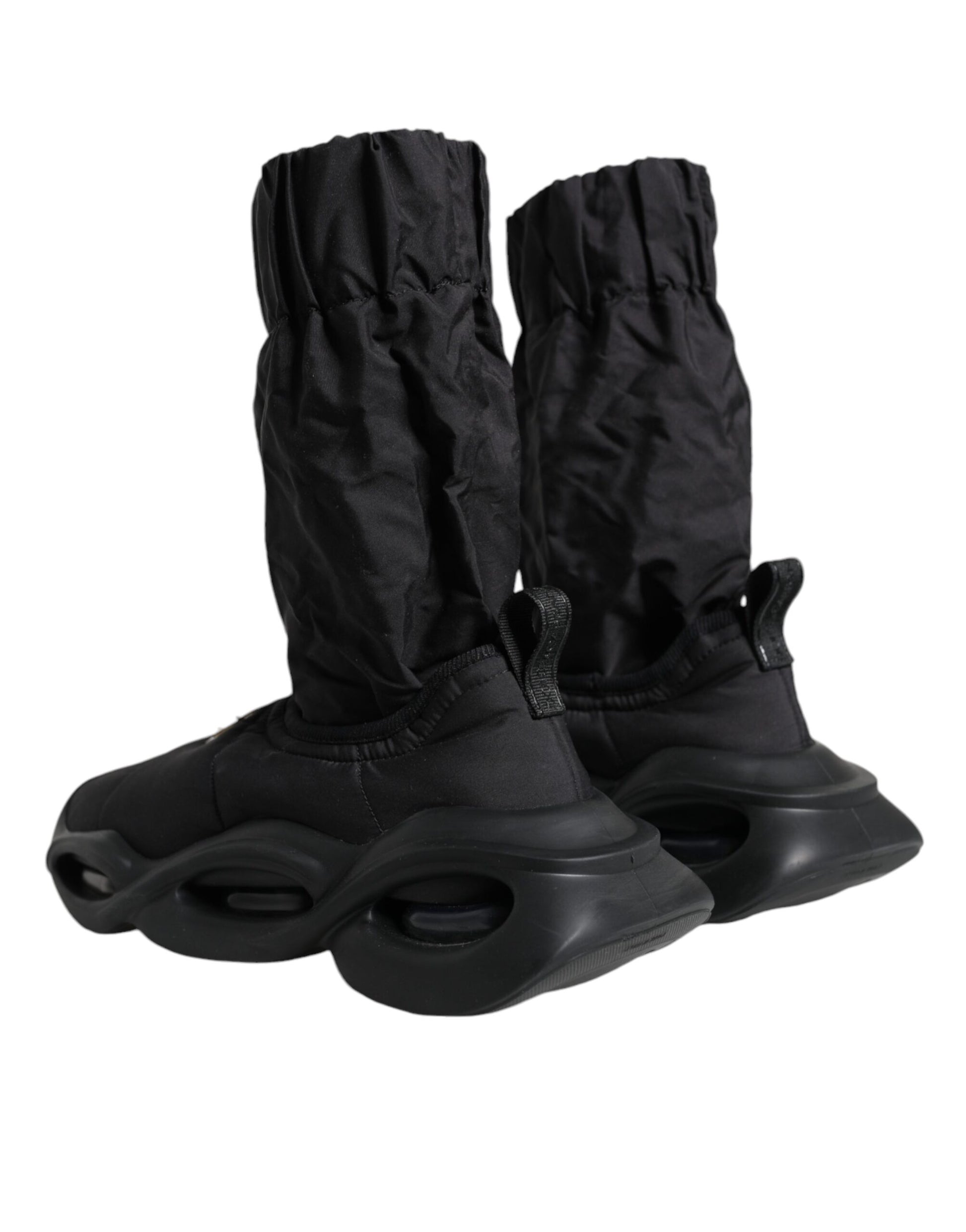 Dolce & Gabbana Black Slip On Wave Socks Sneakers Shoes by Dolce & Gabbana