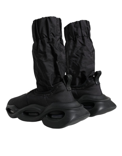 Dolce & Gabbana Black Slip On Wave Socks Sneakers Shoes by Dolce & Gabbana