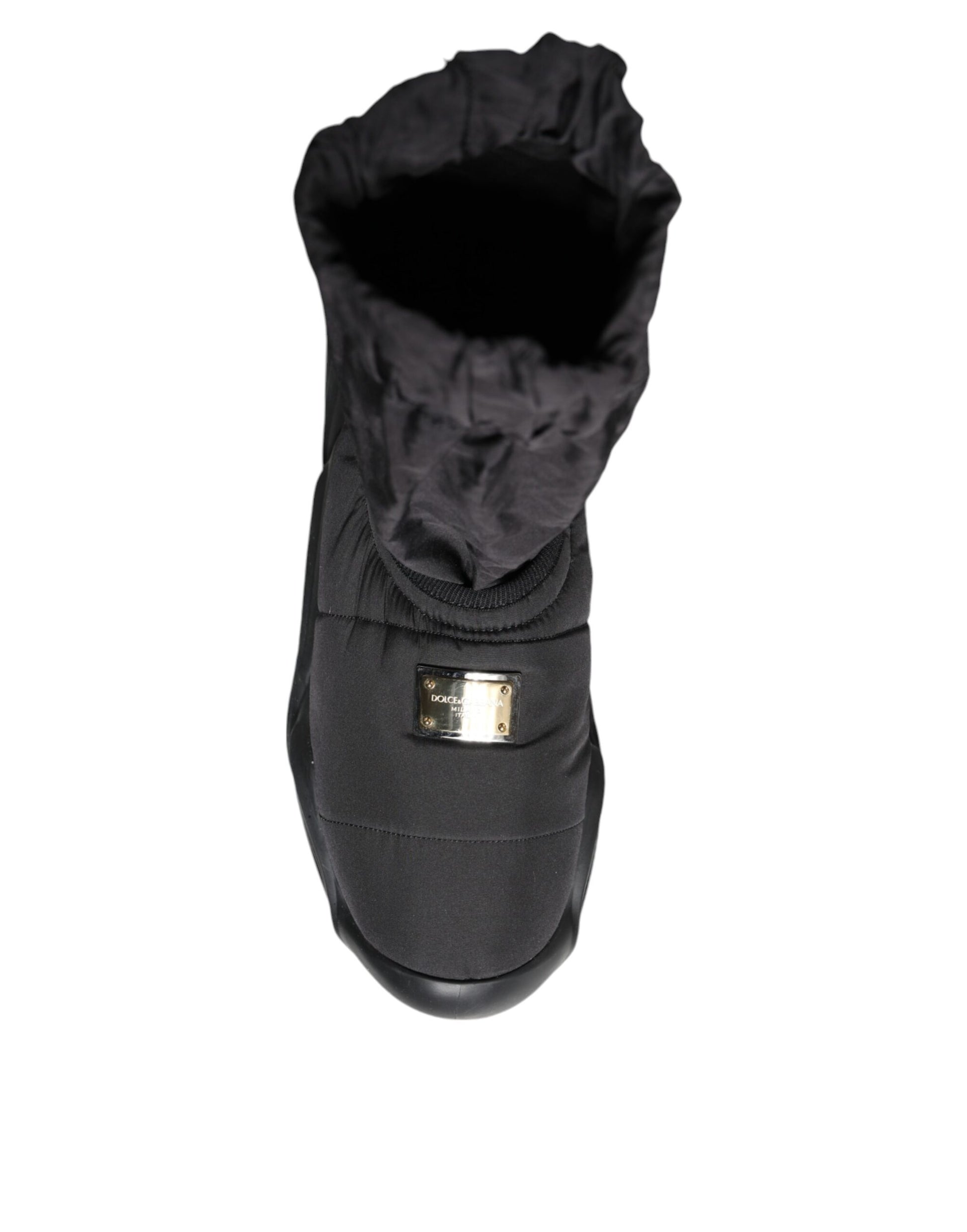 Dolce & Gabbana Black Slip On Wave Socks Sneakers Shoes by Dolce & Gabbana
