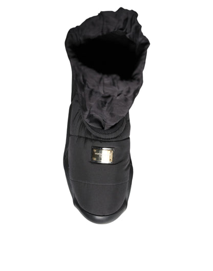 Dolce & Gabbana Black Slip On Wave Socks Sneakers Shoes by Dolce & Gabbana