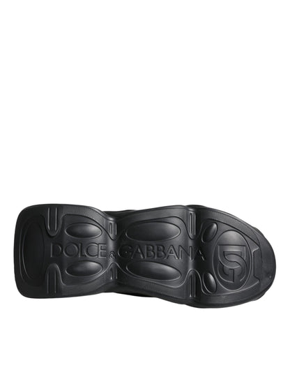 Dolce & Gabbana Black Slip On Wave Socks Sneakers Shoes by Dolce & Gabbana