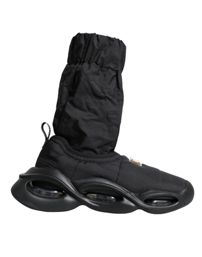 Dolce & Gabbana Black Slip On Wave Socks Sneakers Shoes by Dolce & Gabbana