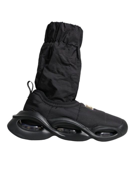 Dolce & Gabbana Black Slip On Wave Socks Sneakers Shoes by Dolce & Gabbana