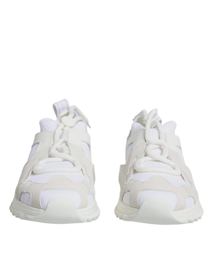 Dolce & Gabbana White Mesh Sorrento Trekking Sneakers Shoes by Dolce & Gabbana